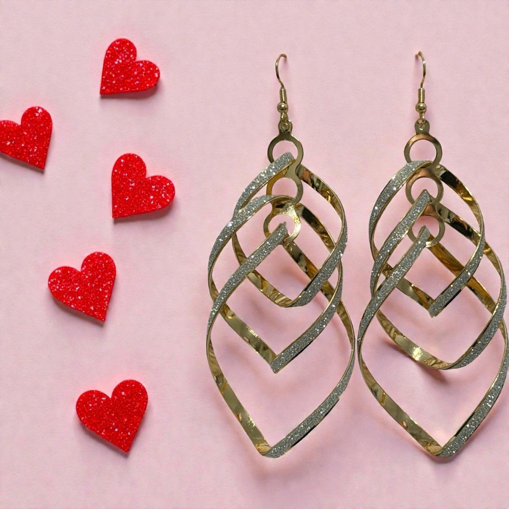 Gold and Silver Dangle Earrings
